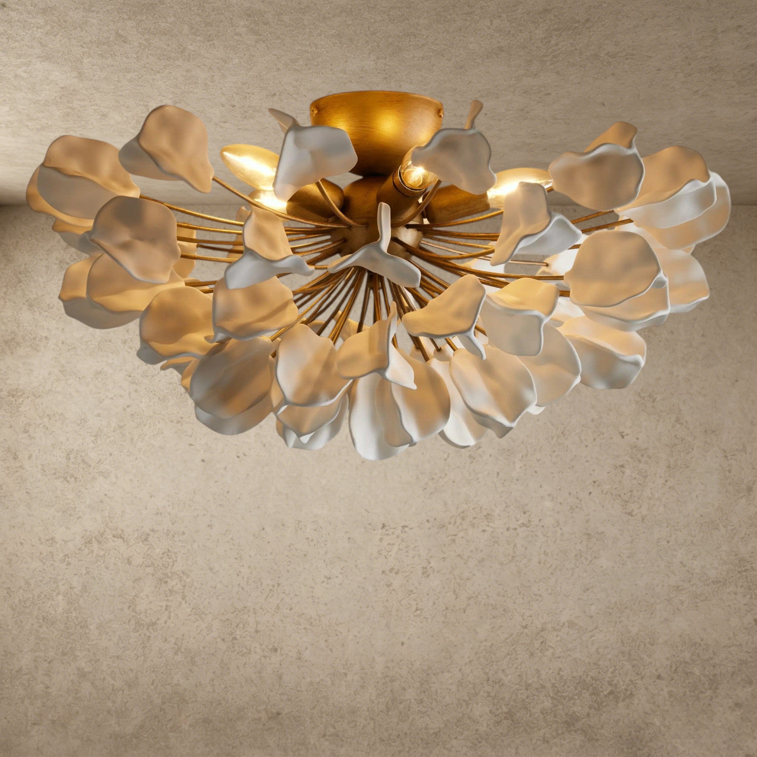 Brass / Ivory Lunaria Flush Mount