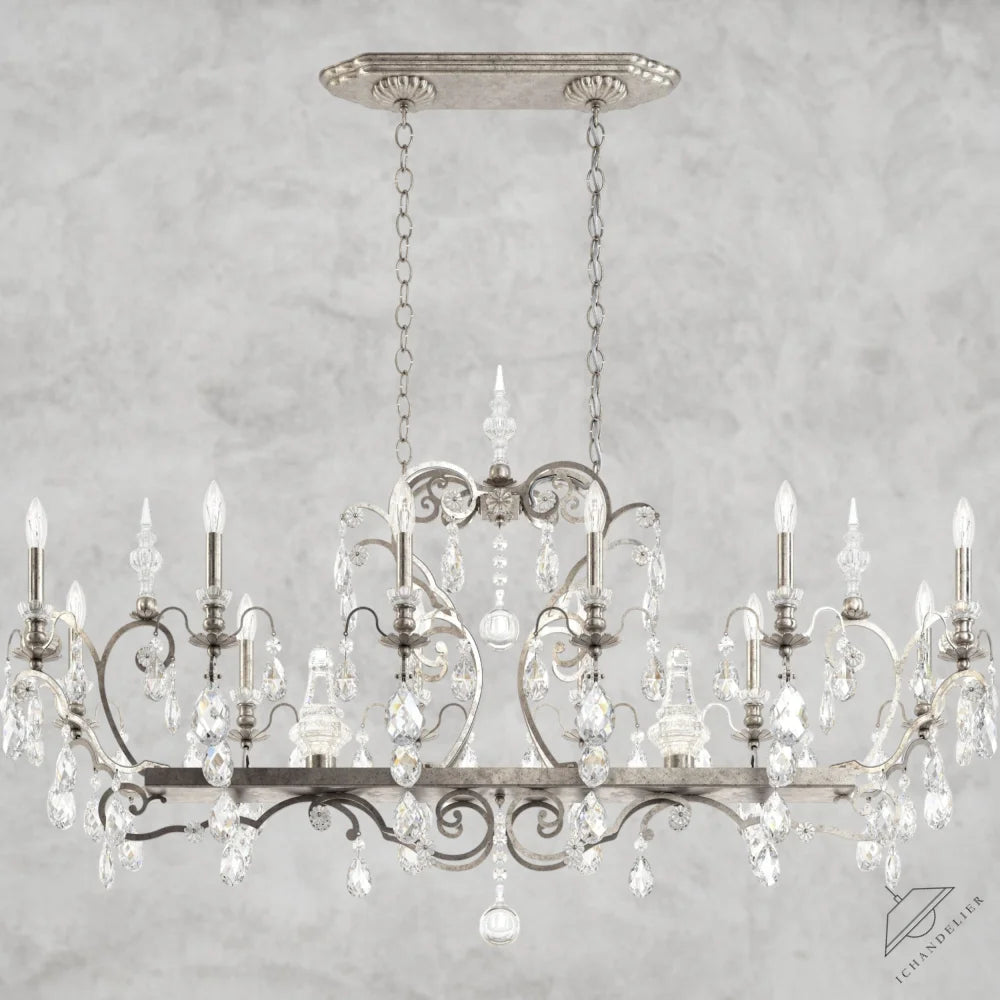Antique Silver / Clear Heritage Crystal Lustre en cristal Renaissance 56"