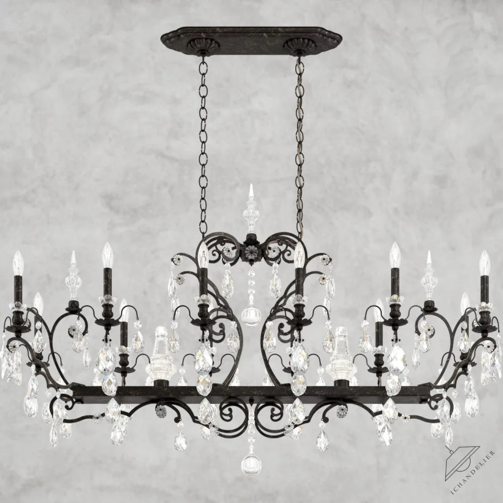 Black / Clear Heritage Crystal Lustre en cristal Renaissance 56"