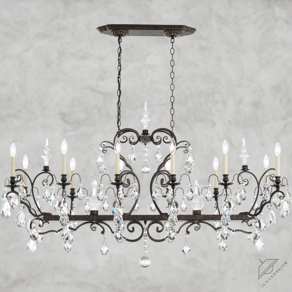 Heirloom Bronze / Clear Heritage Crystal Lustre en cristal Renaissance 56"