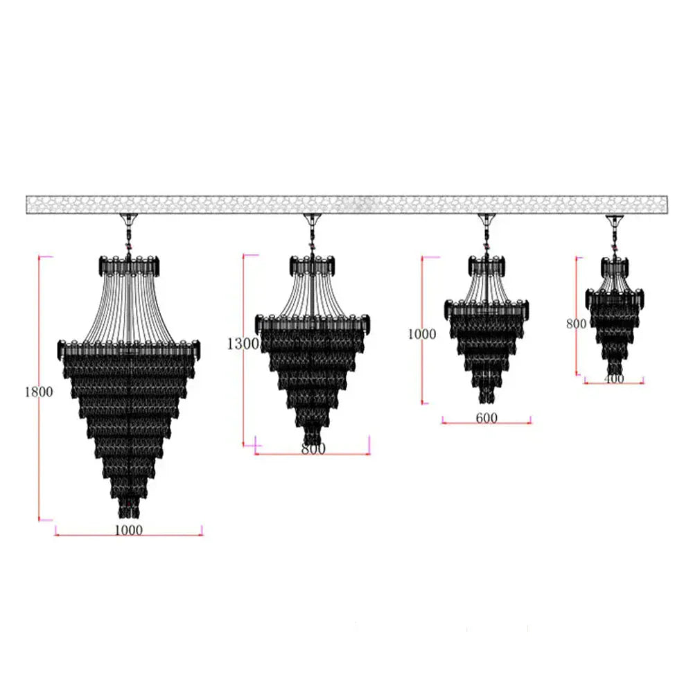 D15.7"*H31.5" / Warm Light Luxury Modern Multi-tiered Crystal Chandelier for Staircase/Foyer
