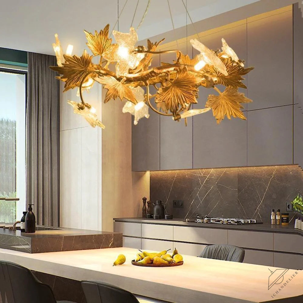 Maple Leaf Branch Chandelier