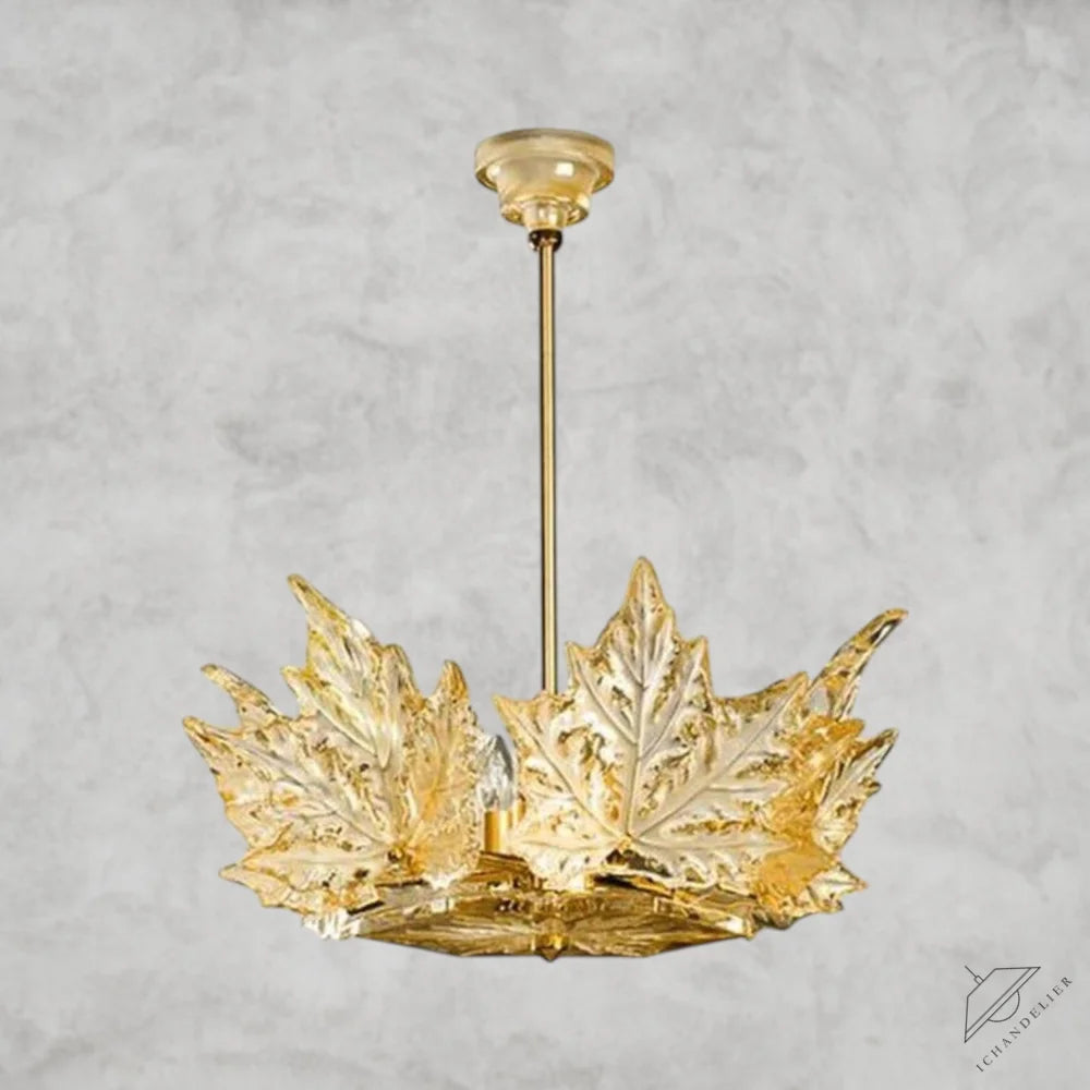 Maple Leaf Crystal Single Layer Chandelier