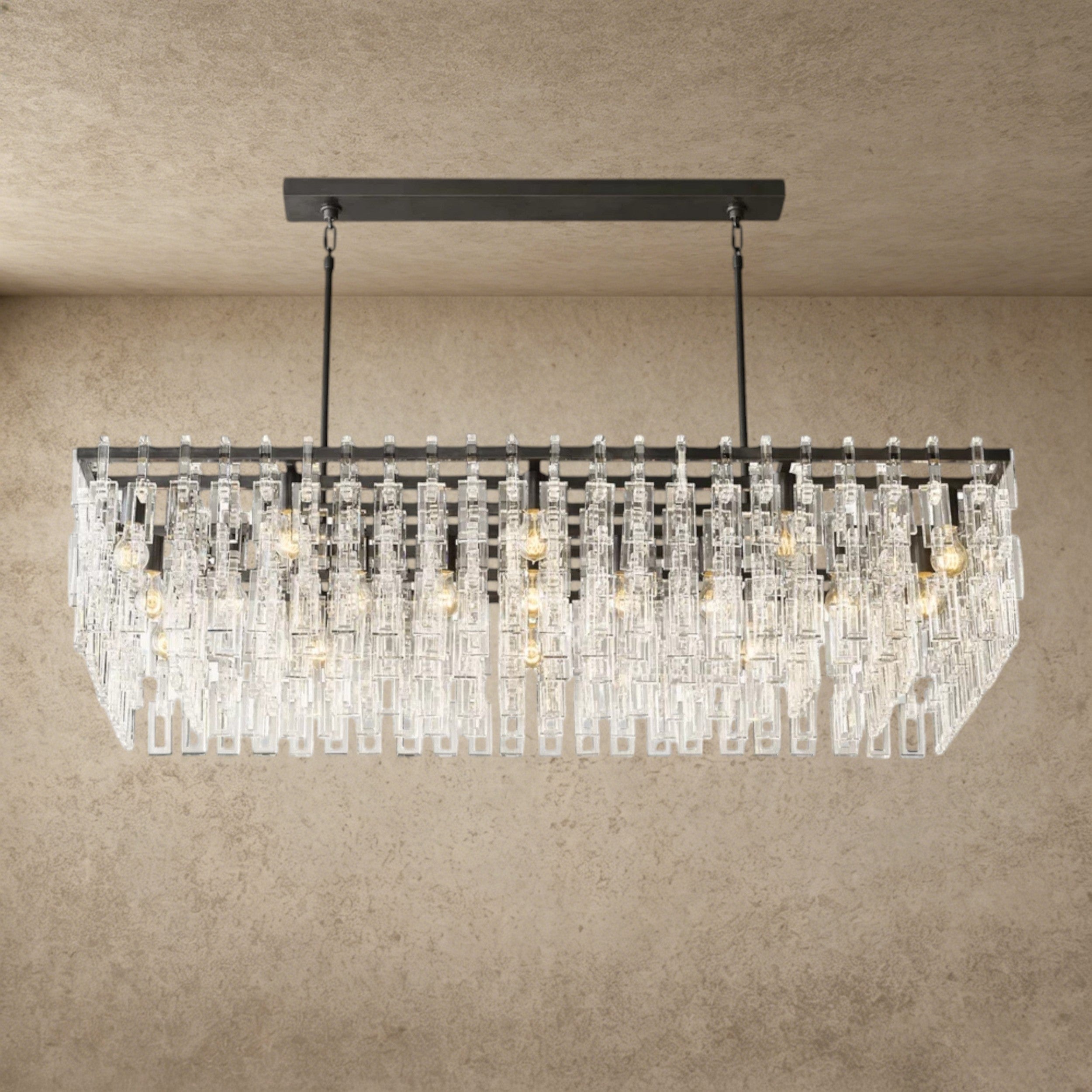Bronze Marignan Rectangular Chandelier 60"