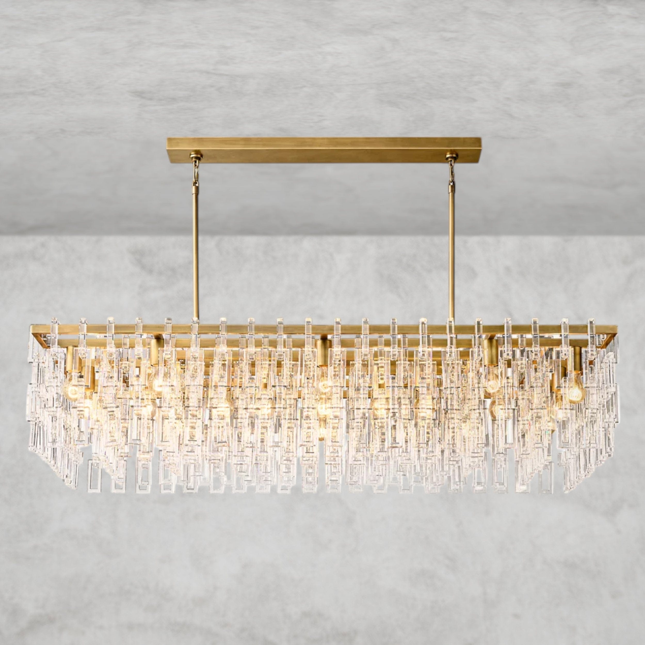 Brass Marignan Rectangular Chandelier 60