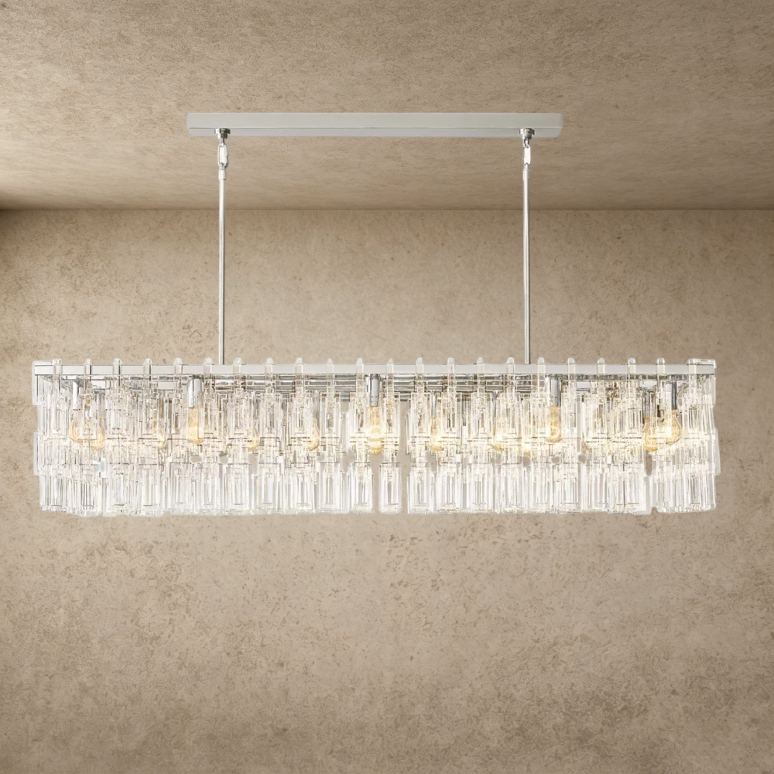 Nickle Marignan Rectangular Chandelier 60"