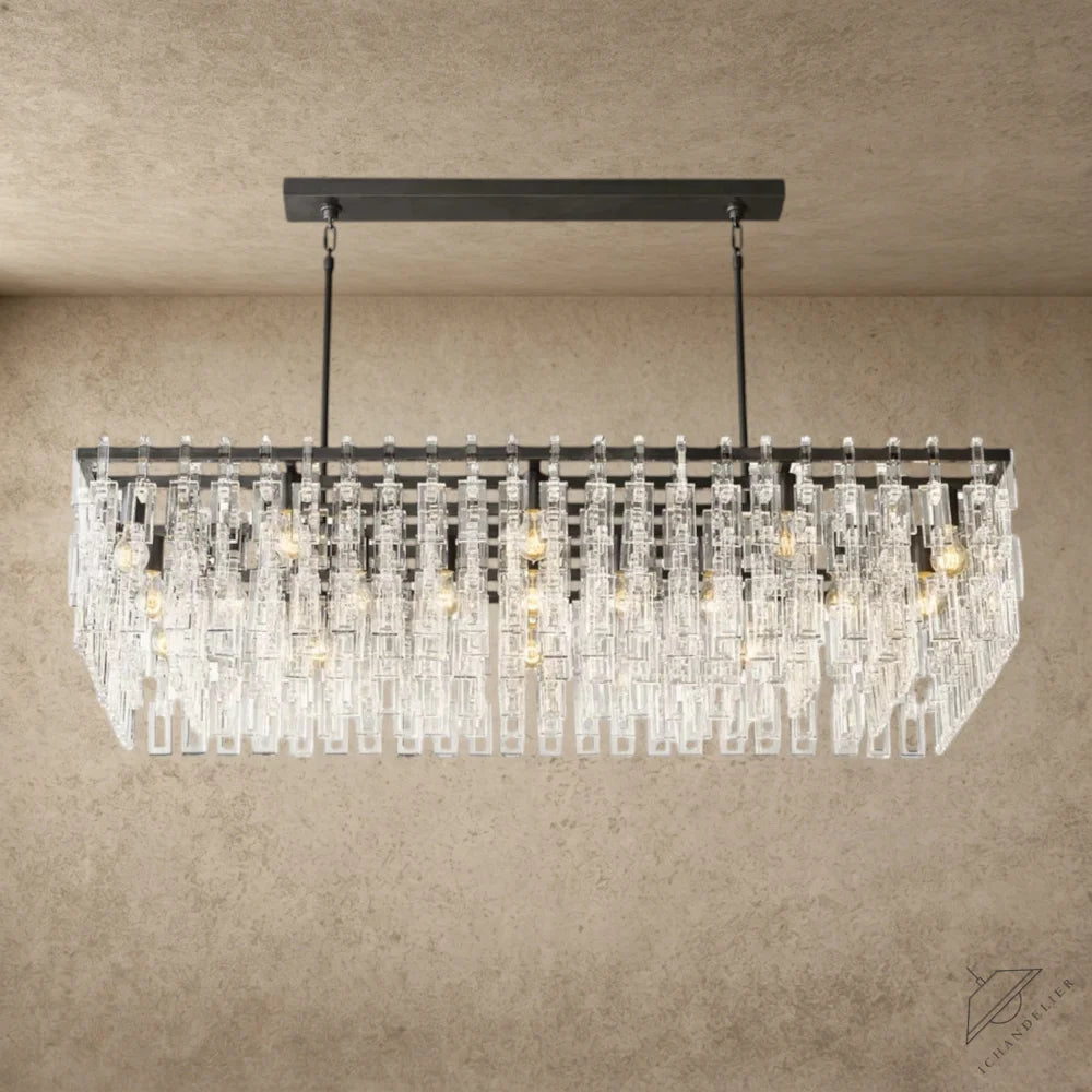 Bronze Marignan Rectangular Chandelier 60"