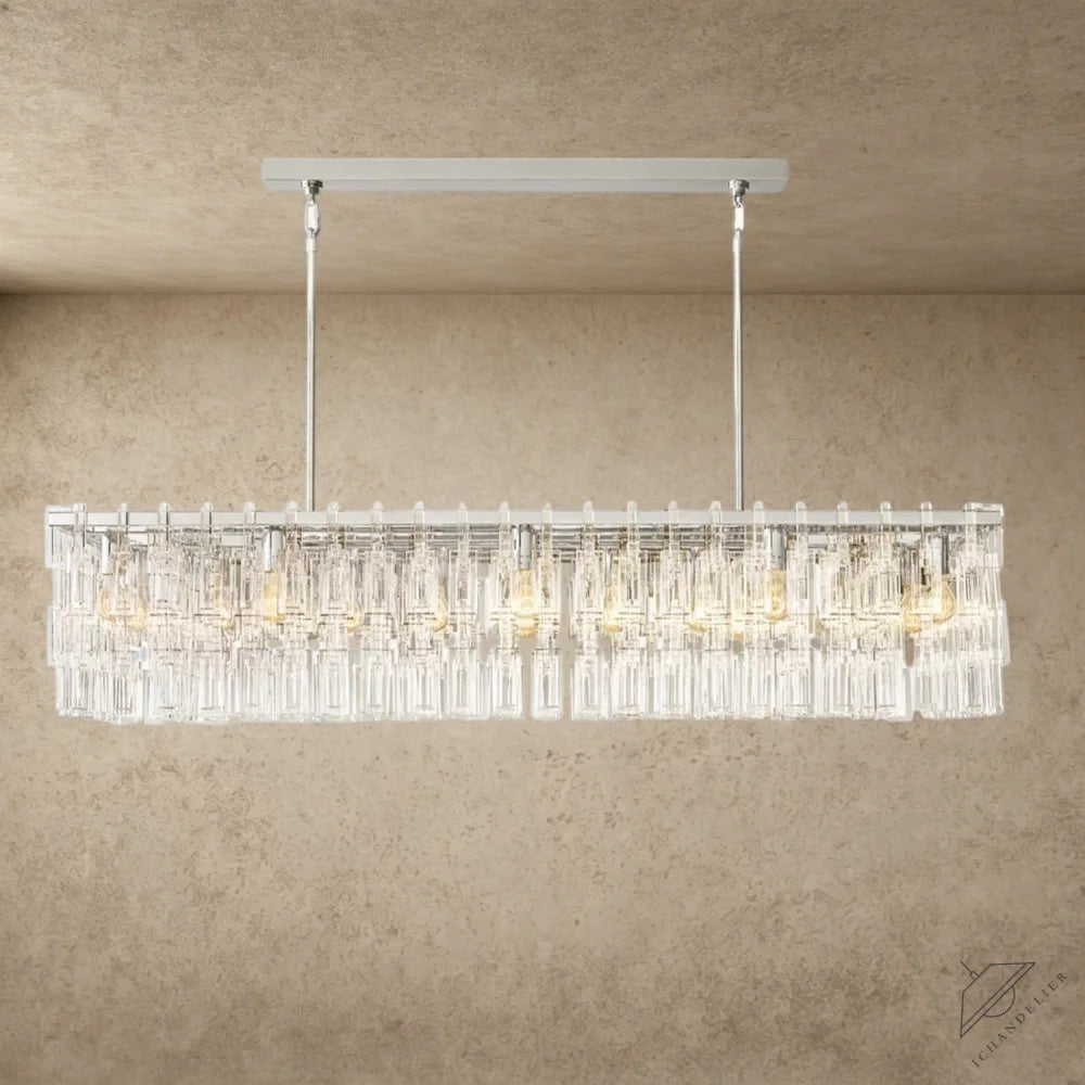 Nickle Marignan Rectangular Chandelier 60"