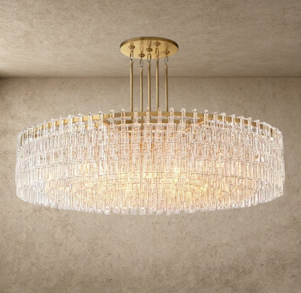 60" / Brass Marignan Round Chandelier 36", 48", 60"