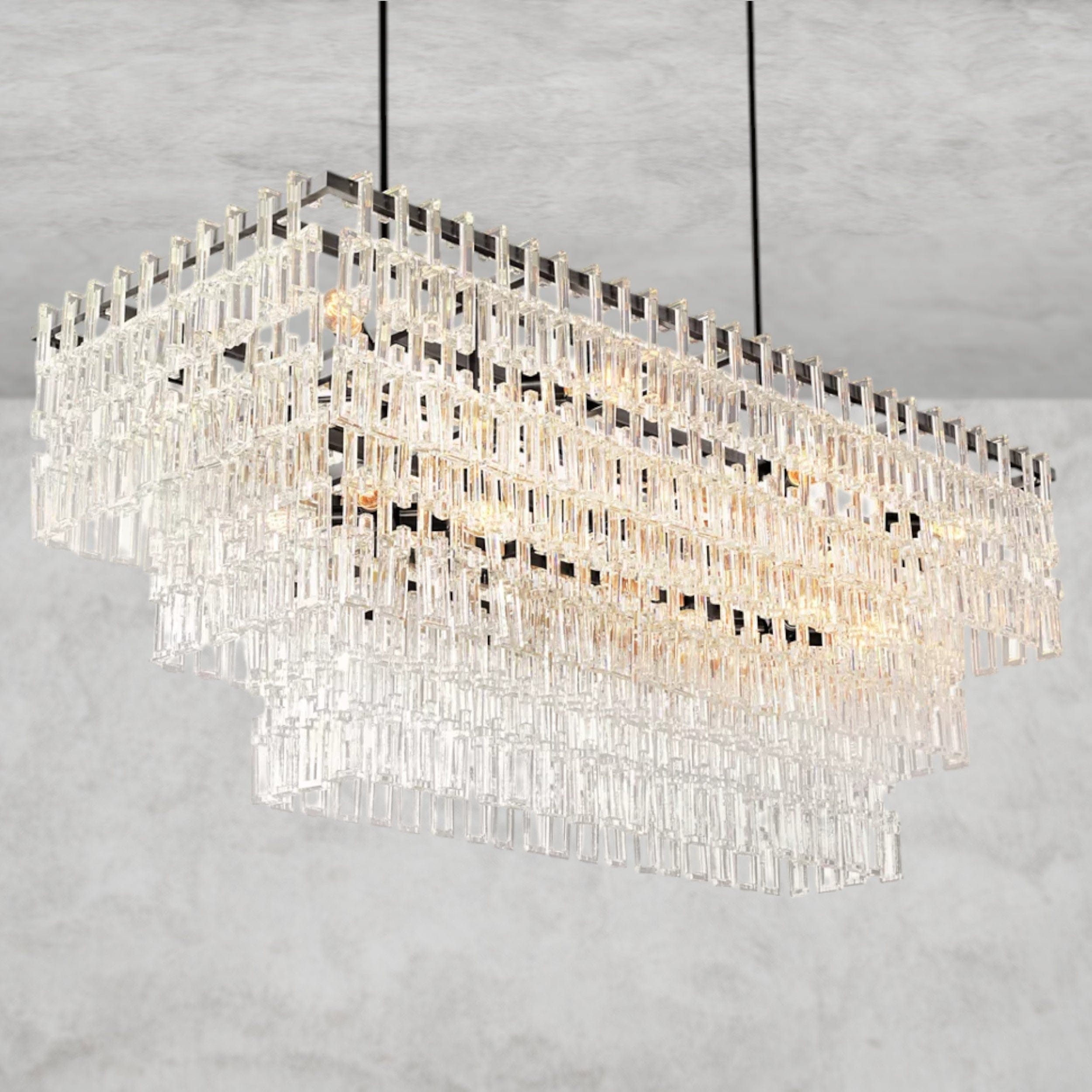 Marignan Tiered Rectangular Chandelier 60", 72"