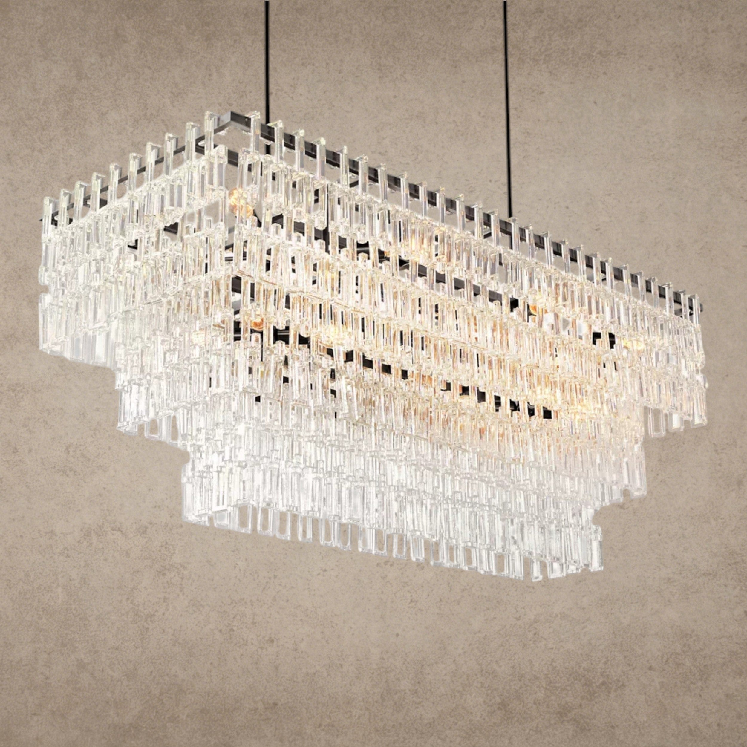 Marignan Tiered Rectangular Chandelier 60", 72"