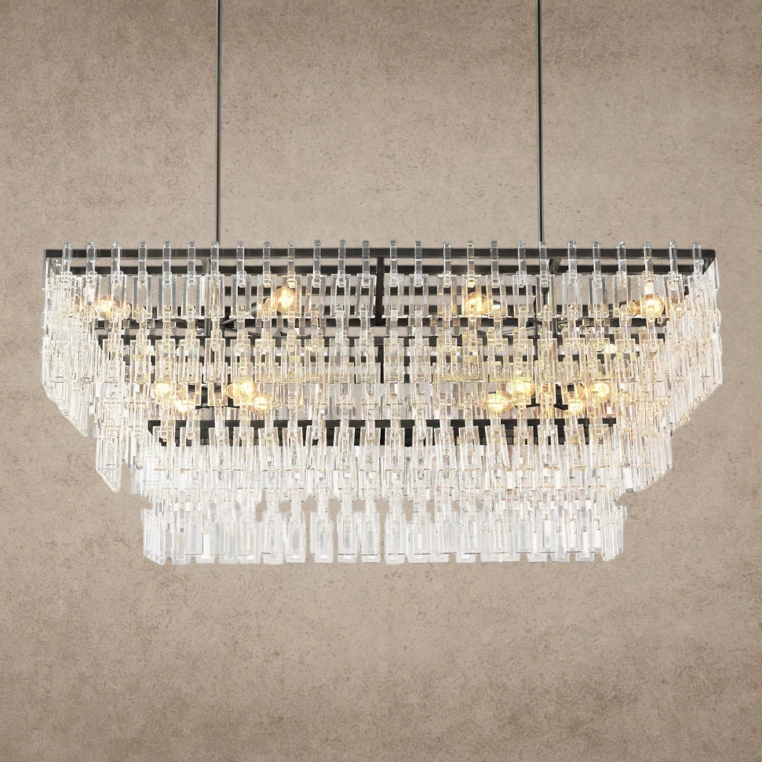 60" / Bronze Marignan Tiered Rectangular Chandelier 60", 72"