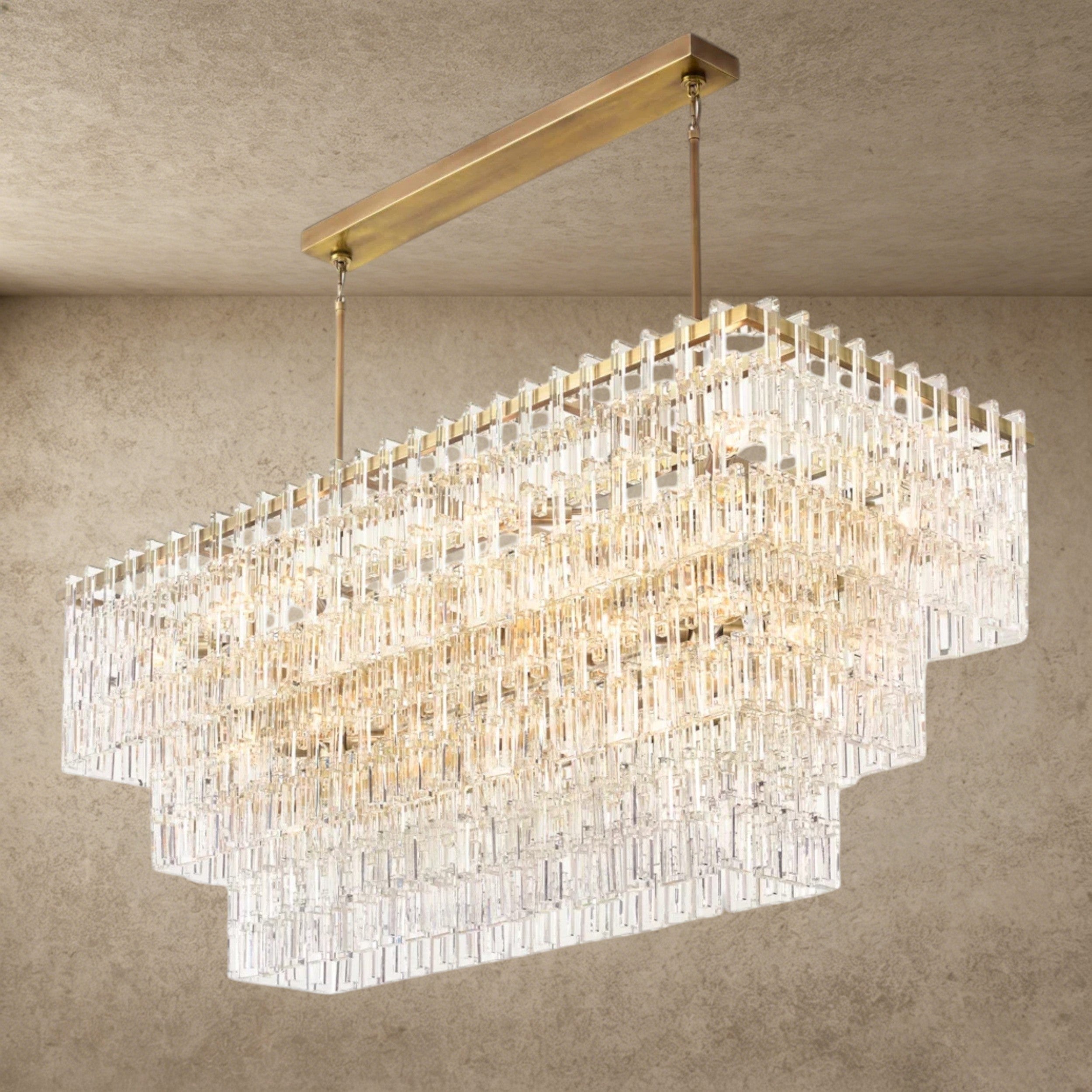 Marignan Tiered Rectangular Chandelier 60", 72"
