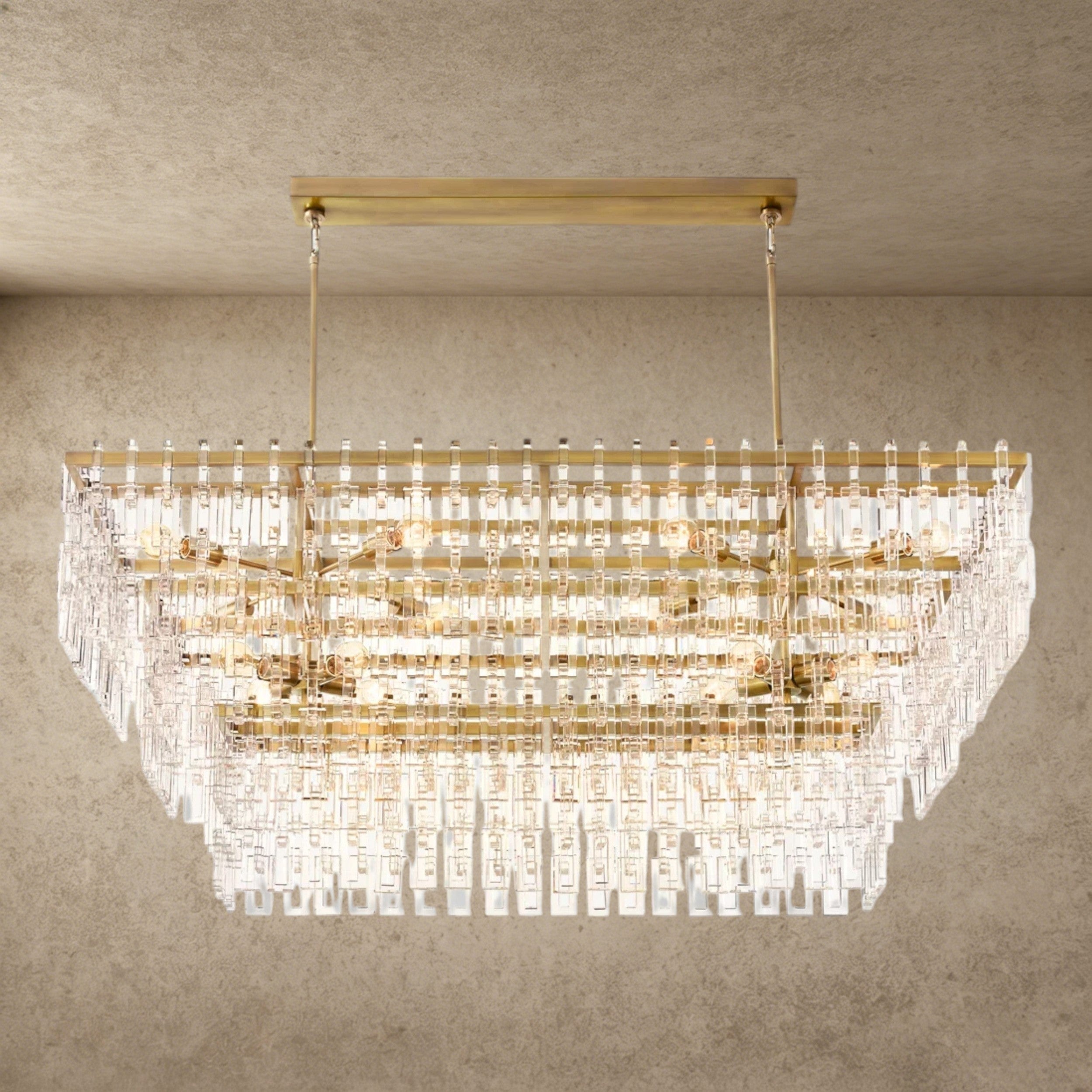 Marignan Tiered Rectangular Chandelier 60", 72"