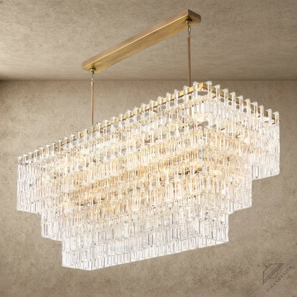 Marignan Tiered Rectangular Chandelier 60", 72"