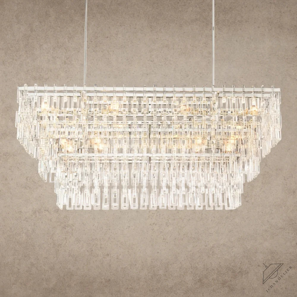 60" / Nickle Marignan Tiered Rectangular Chandelier 60", 72"
