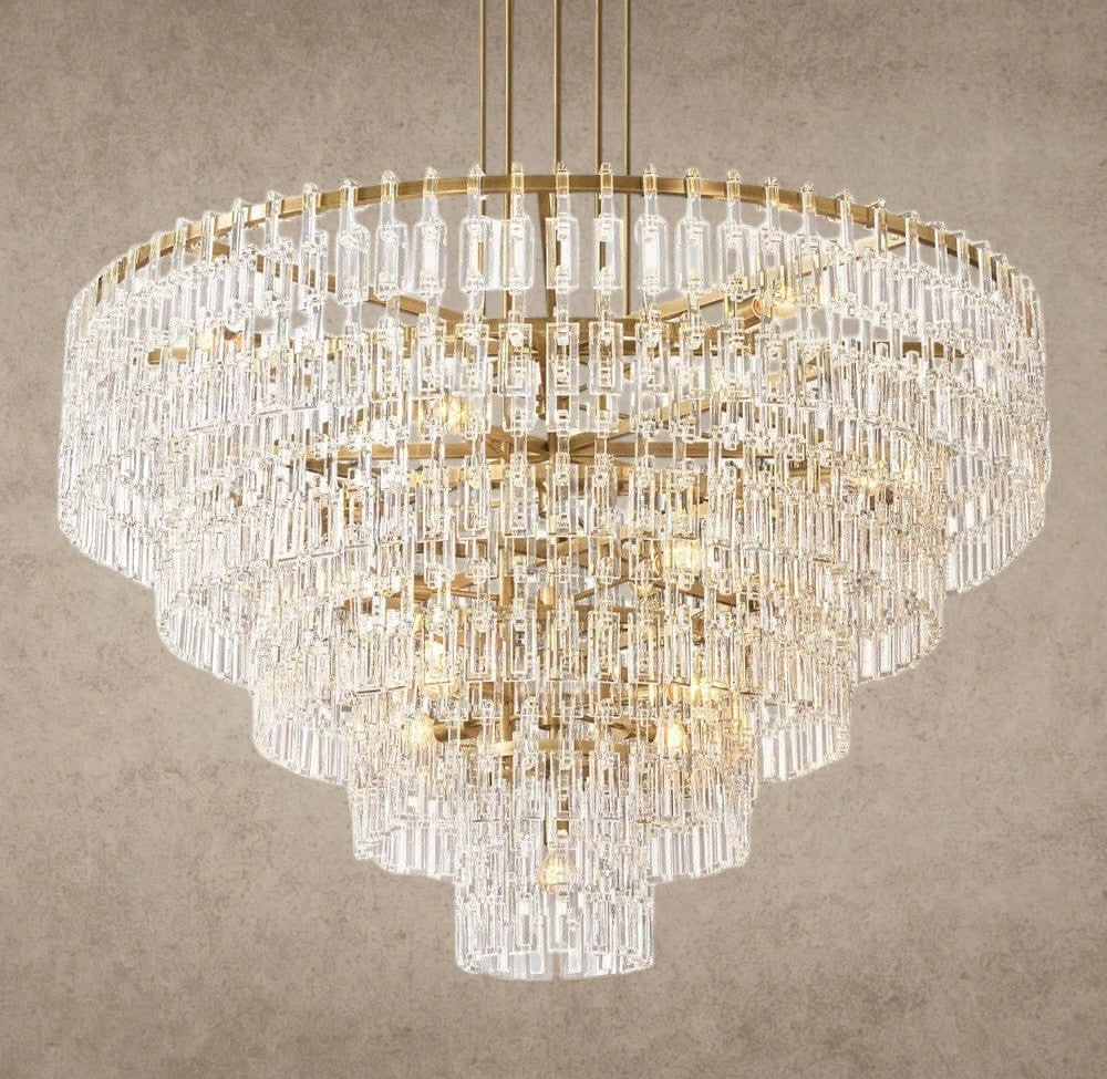 60" / Brass Marignan Tiered Round Chandelier 36", 48", 60"
