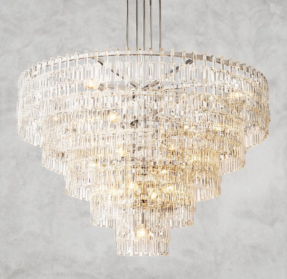 60" / Nickle Marignan Tiered Round Chandelier 36", 48", 60"