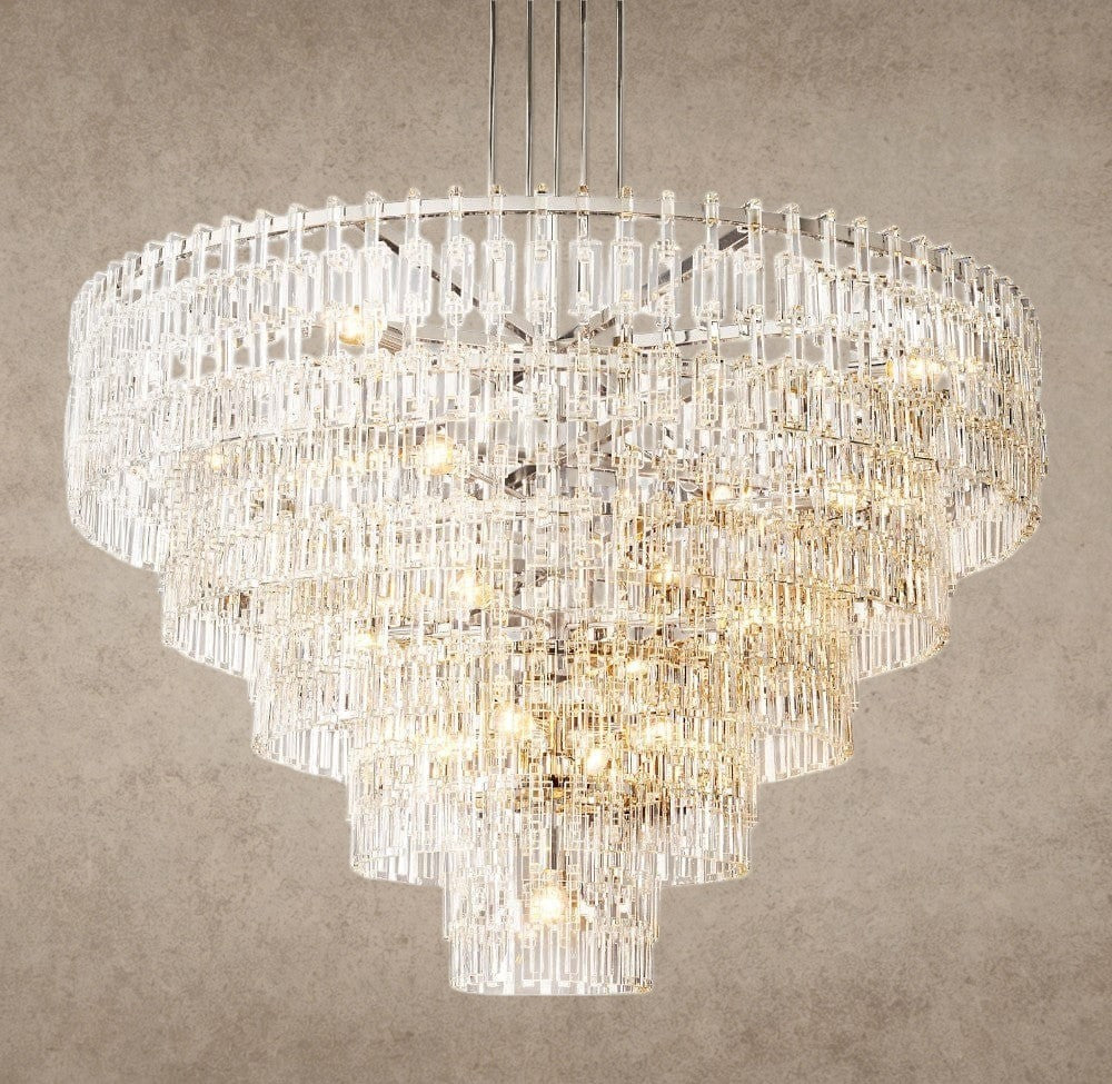 60" / Nickle Marignan Tiered Round Chandelier 36", 48", 60"
