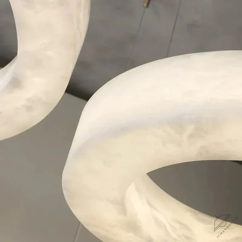 Modern Aurora Alabaster Round Chandelier For Living Room 19.7", 27.6", 35.4"