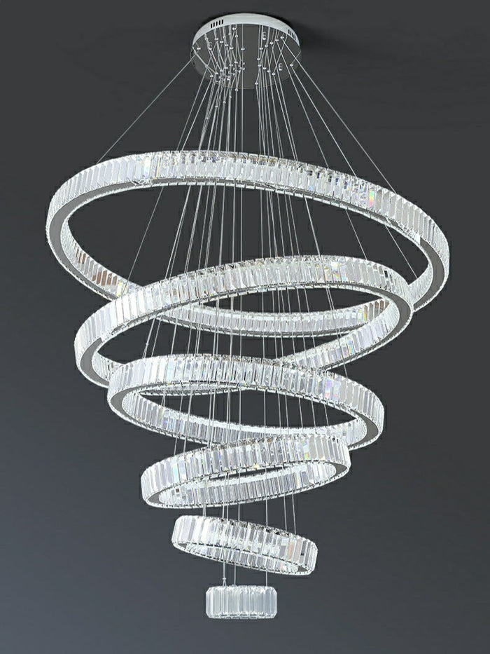 Modern Front Entryway Chandelier 3/4/5/6/7 Rings Crystal Gold/ Chrome Finish Ceiling Lamp