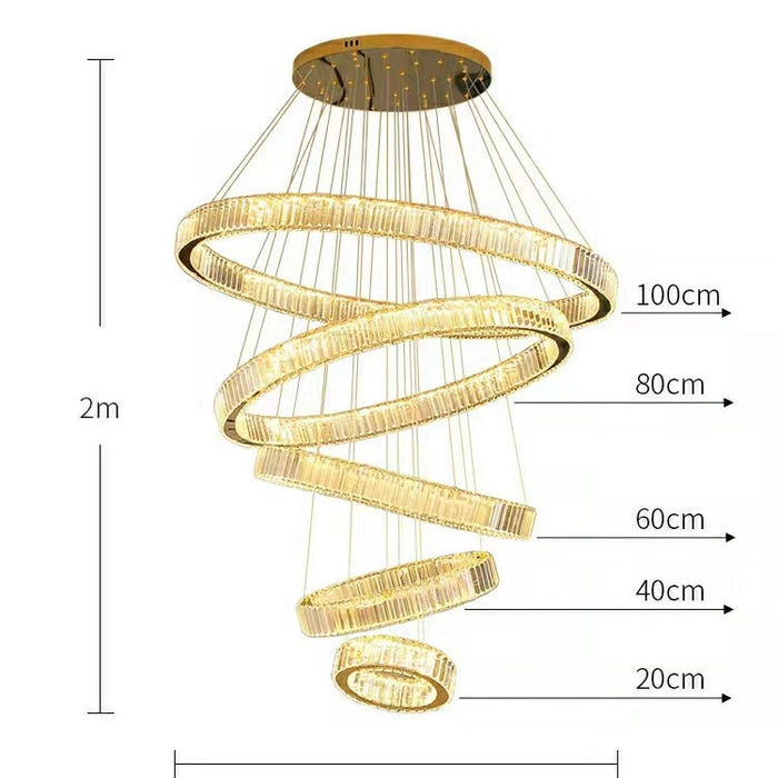 Modern Front Entryway Chandelier 3/4/5/6/7 Rings Crystal Gold/ Chrome Finish Ceiling Lamp
