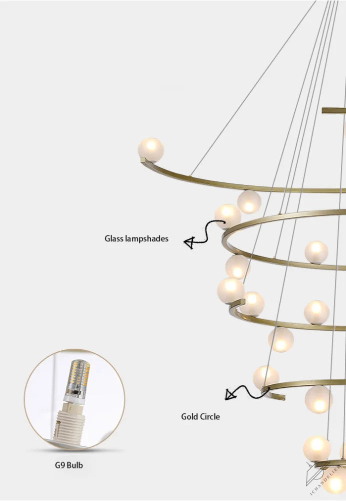 Modern Half Ring LED Chandelier by Aurorae Lighting