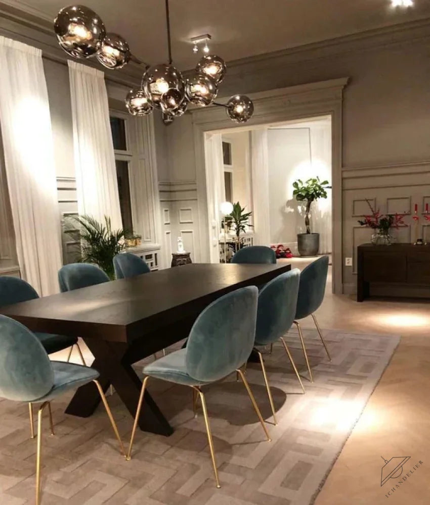 Modern Sputnik Smoky Gray/Amber Glass Branch Chandelier for Kitchen Island/Dining Room