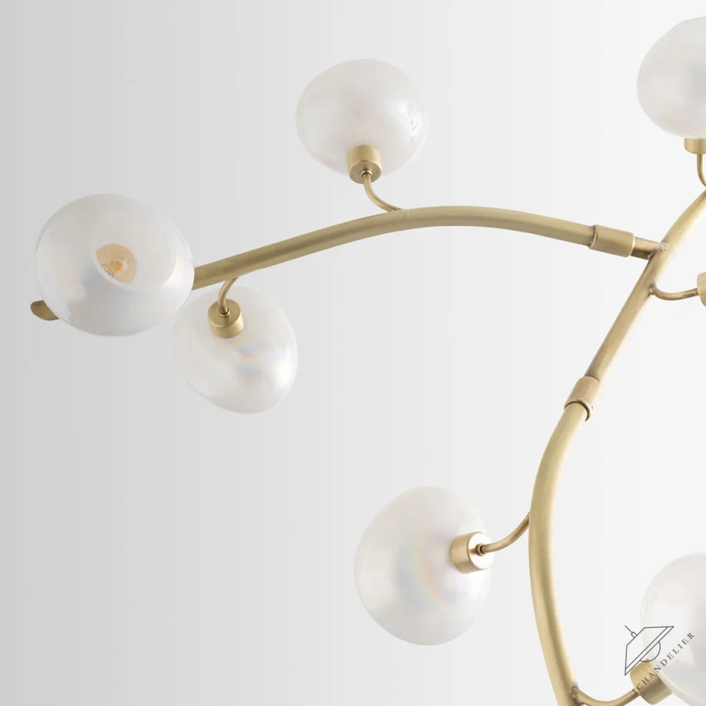Modern Vertical Branches Glass Globe Chandelier