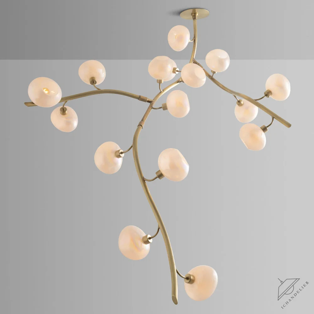 Modern Vertical Branches Glass Globe Chandelier