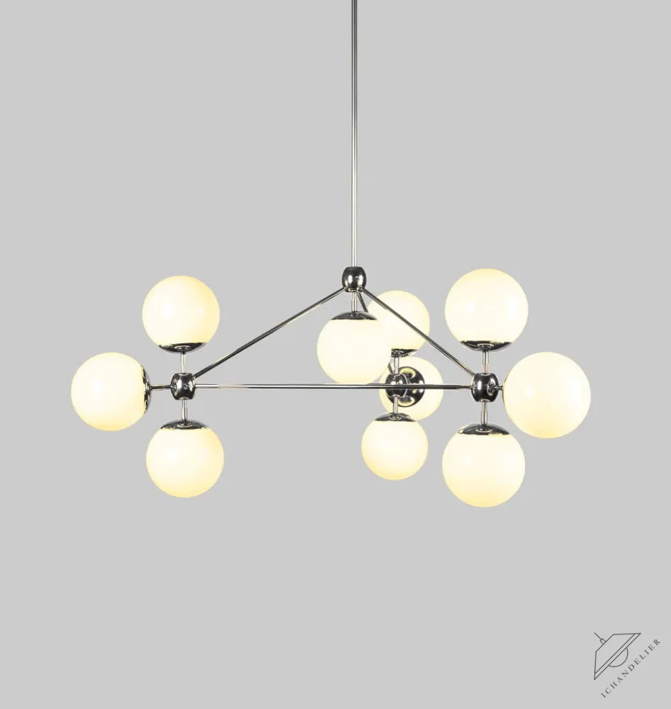 Modo Chandelier - 3 Sided, 10 Globes