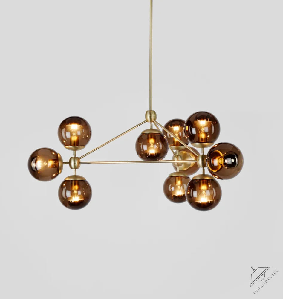 Modo Chandelier - 3 Sided, 10 Globes