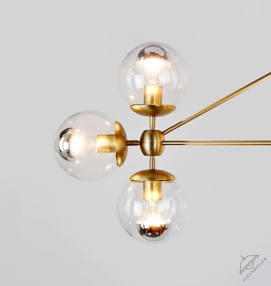 Modo Chandelier - 3 Sided, 10 Globes