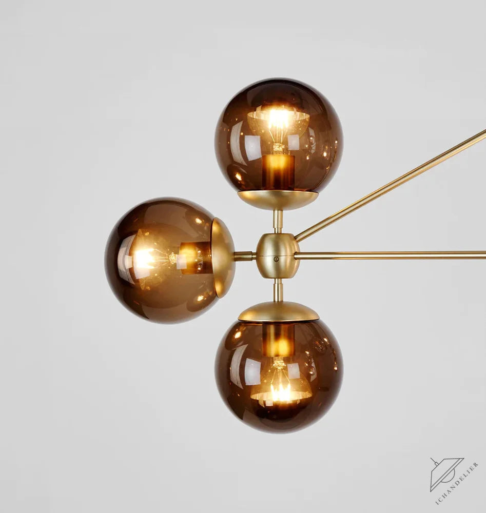 Modo Chandelier - 3 Sided, 10 Globes