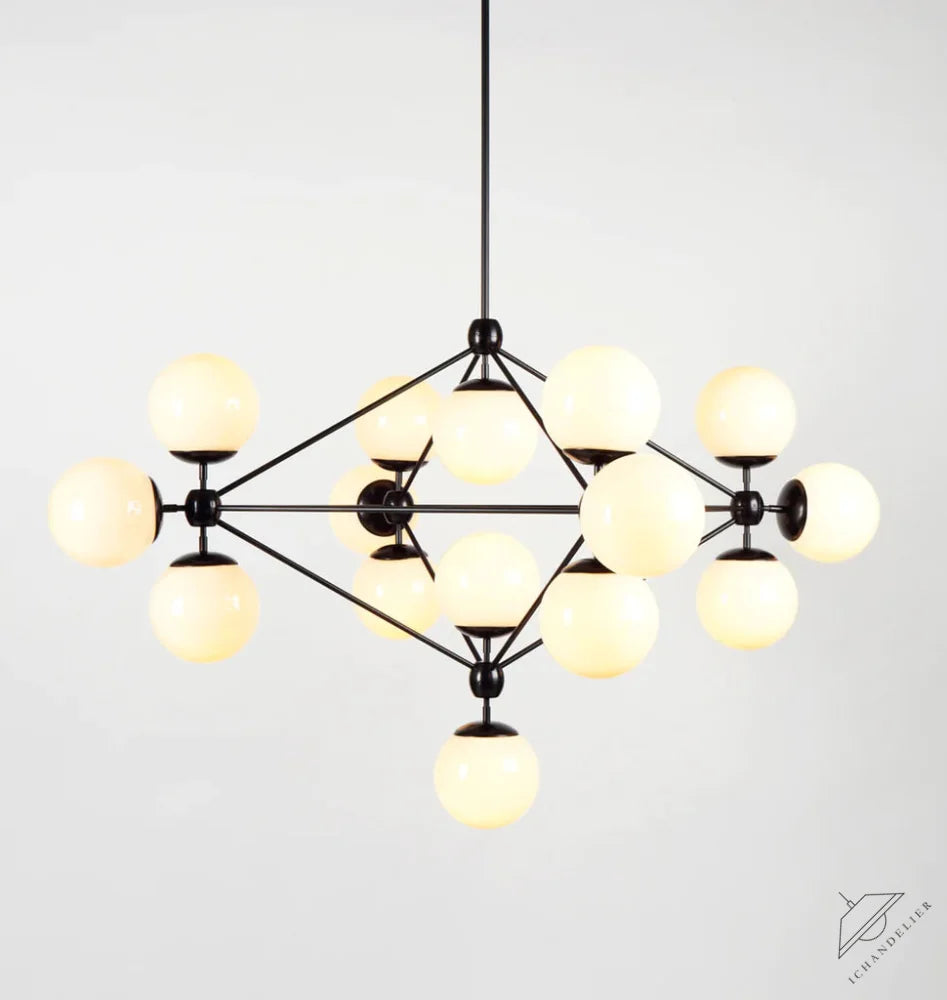 Moodo Chandelier - 4 Sided, 15 Globes