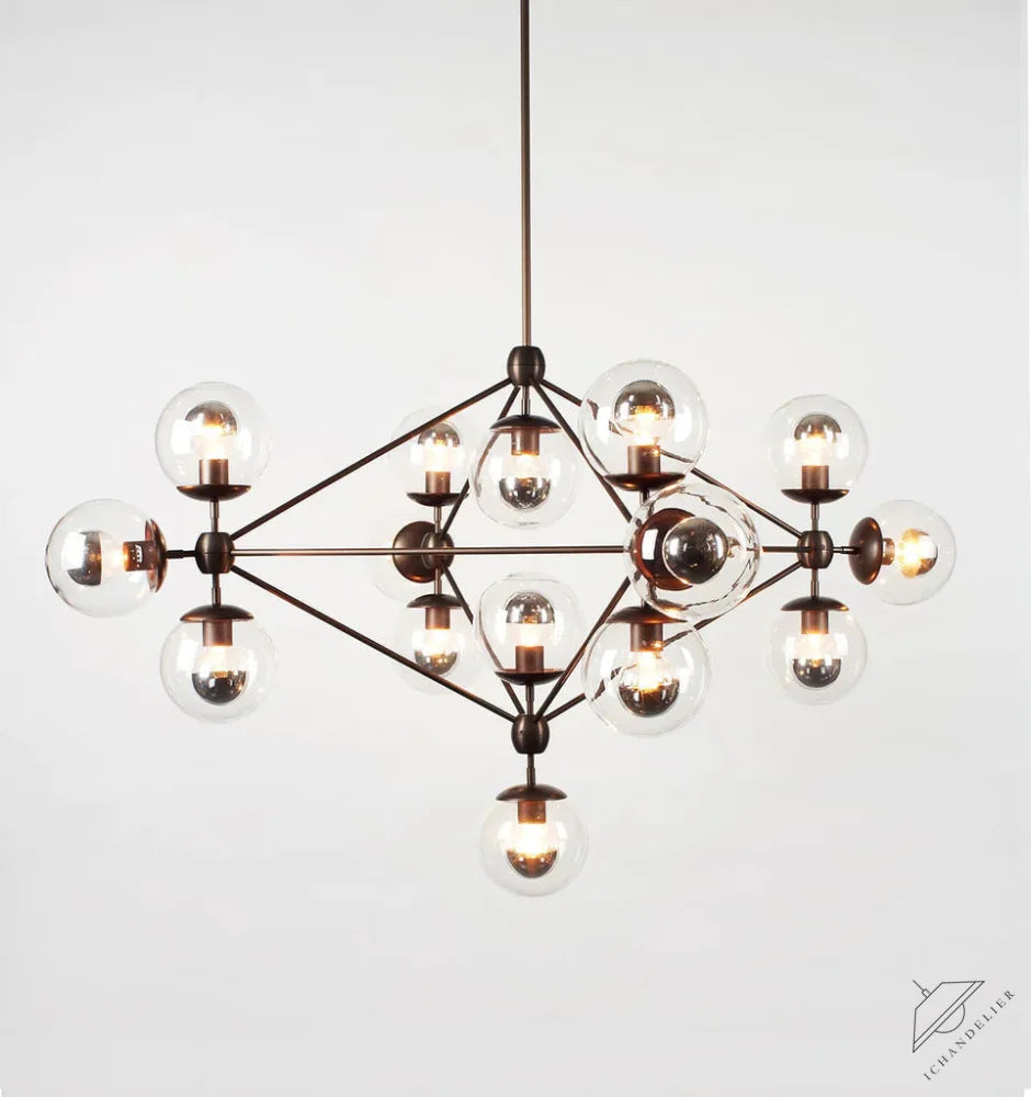 Moodo Chandelier - 4 Sided, 15 Globes