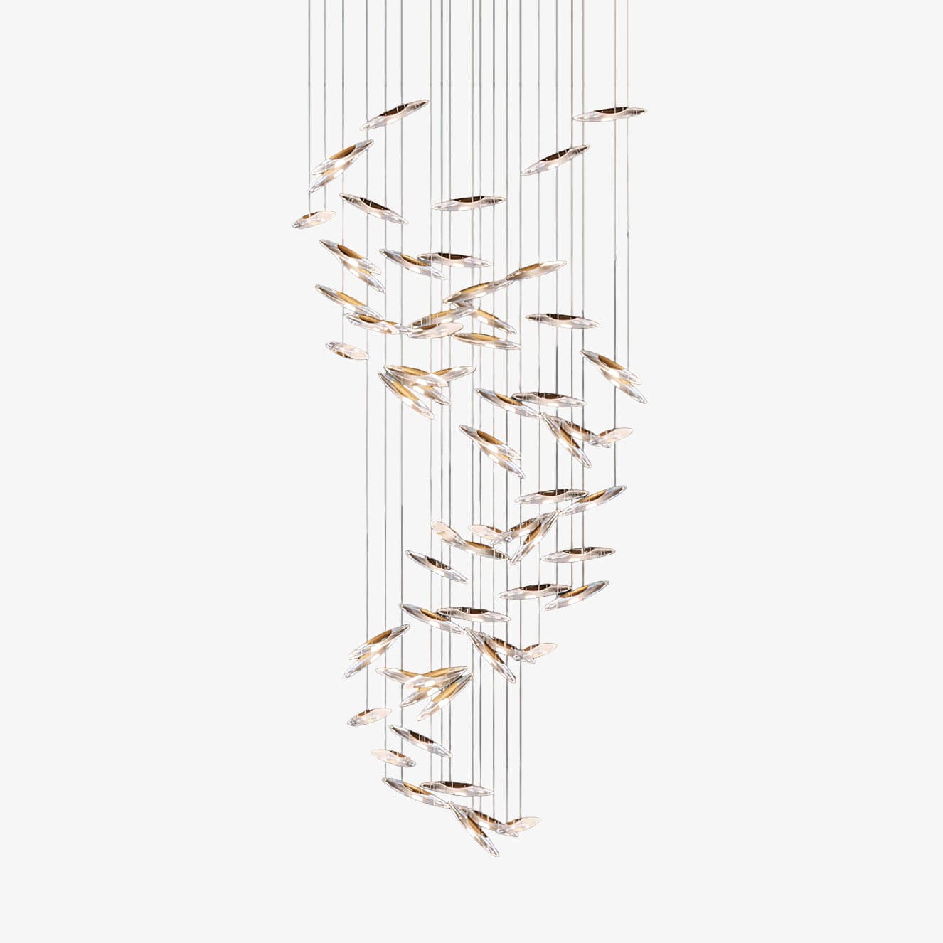 ∅ 23.6″ x H 39.4″ / Dia 60cm x H 100cm / Clear & Gold Moonlight Whispers Chandelier
