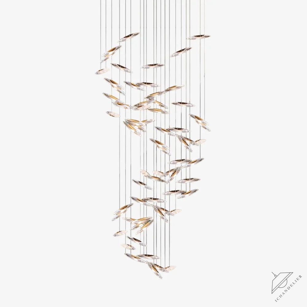 ∅ 23.6″ x H 39.4″ / Dia 60cm x H 100cm / Clear & Gold Moonlight Whispers Chandelier