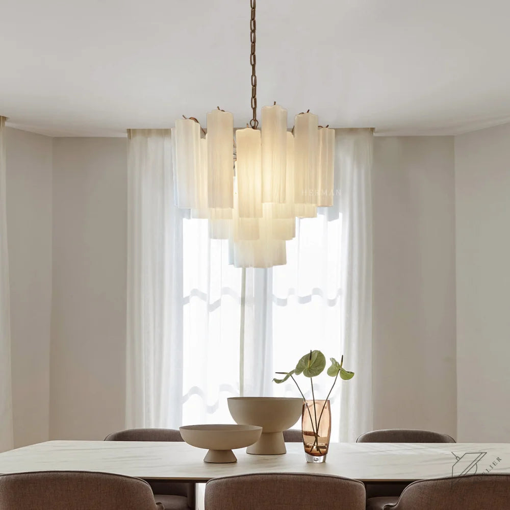 Murano Chandelier – 36 tubes – Matte white
