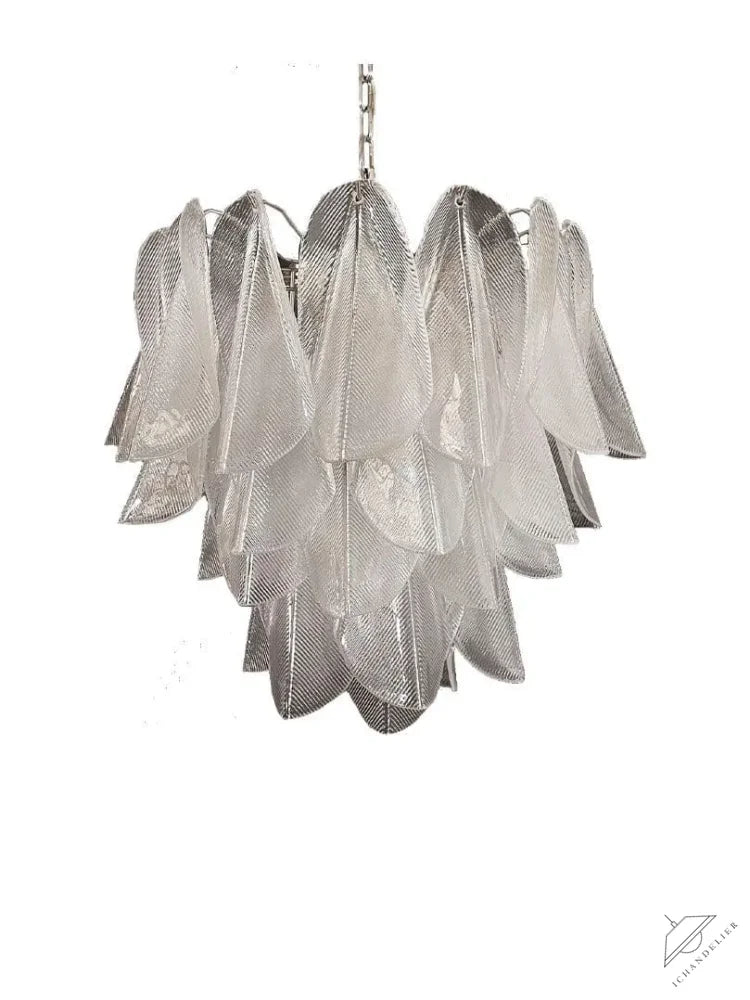 Murano Chandelier – Rondini – 41 glass leaves – Transparent