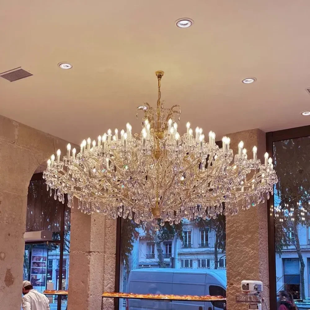 Natalina: Huge Brass Chandelier - Chandelier For Restaurants - Extra Large Chandeliers For High Ceilings