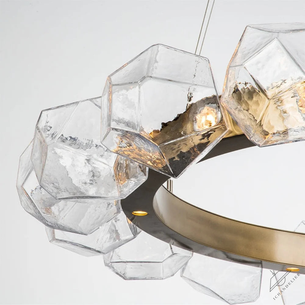 Nordic Minimalist Glass Circle Art Chandelier for Living/Dining Room/Bedroom