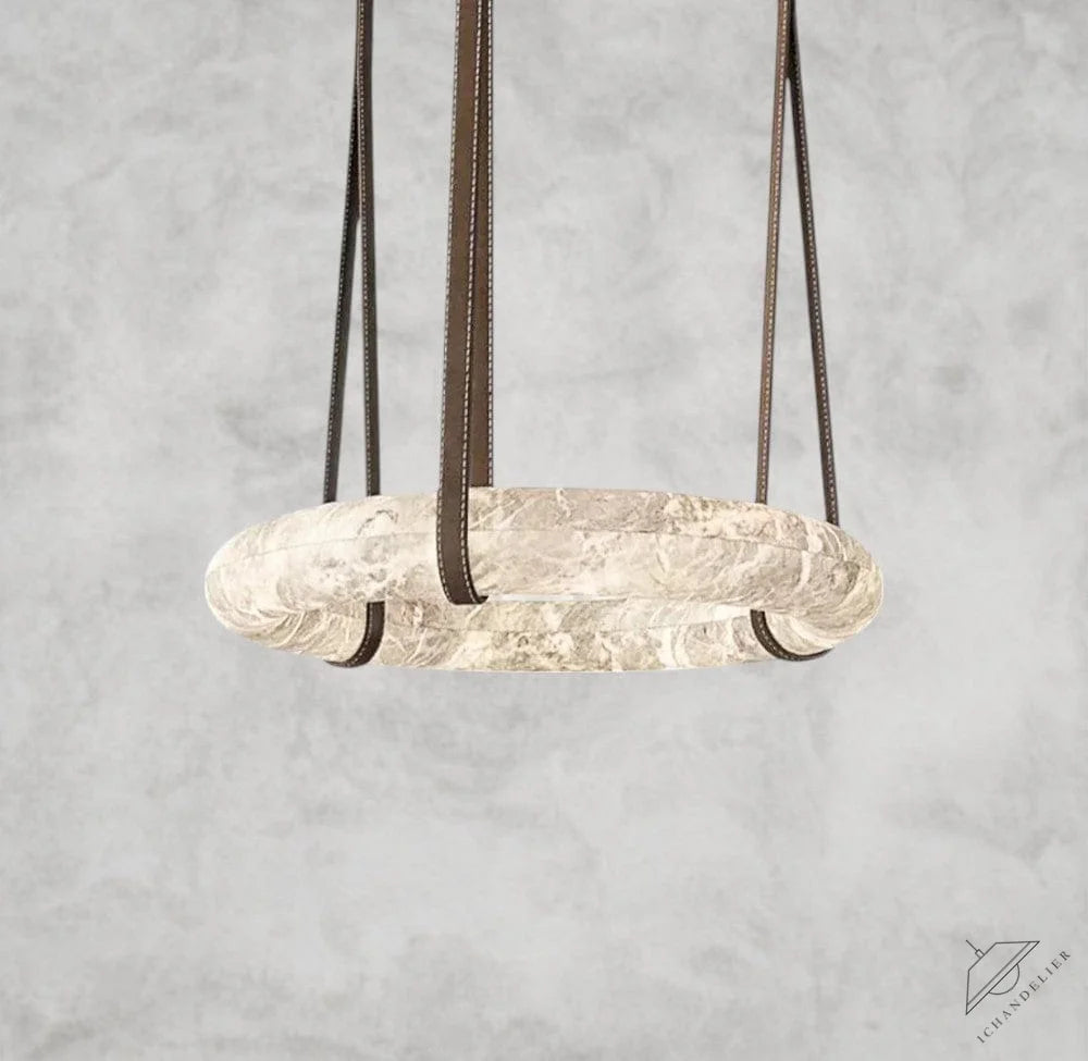 11.8" D Single Ring Ogden Pendant Alabaster Chandelier, Halo Ring Modern Chandelier 11.8", 19.7", 23.6", 31.5", 39.4", 50"