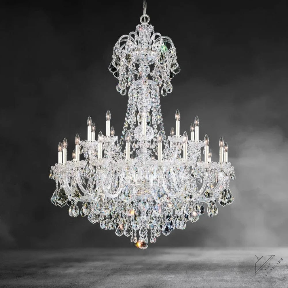 Silver / Clear Heritage Crystal Olde World Chandelier 48"