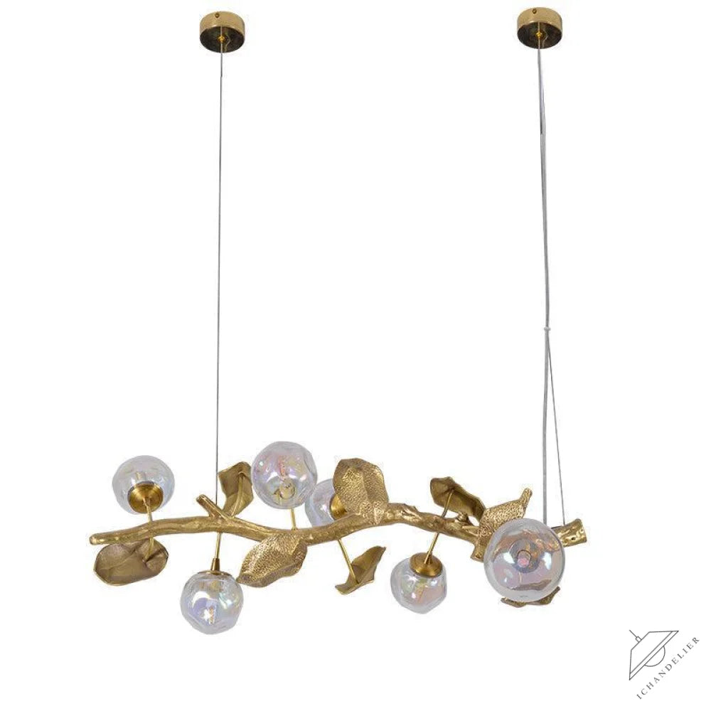 This Organic Glass Bubble Brass Branch Chandelier is artfully designed, it combines with the organic tree branch design, decorated with the metal leaves, creates a fruitfully ideas. it is a new interpretation for the new modern style.