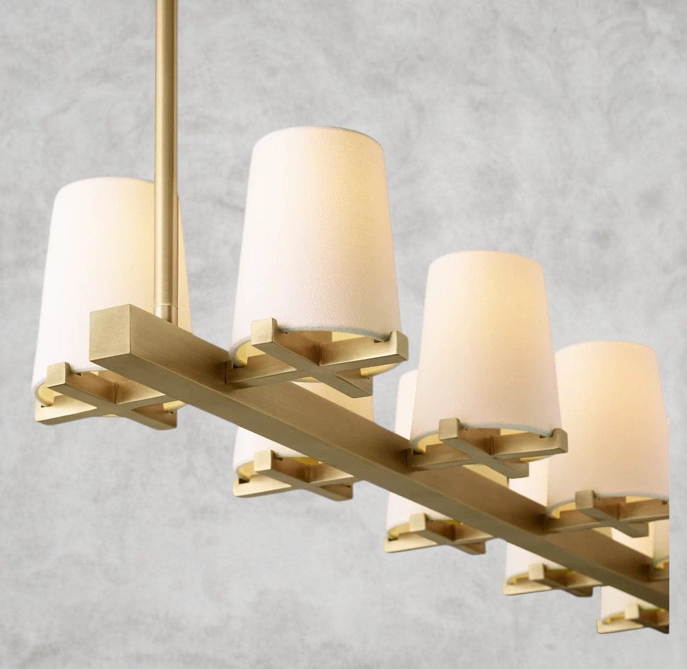 Pauillac Fabric Shade Linear Chandelier 49