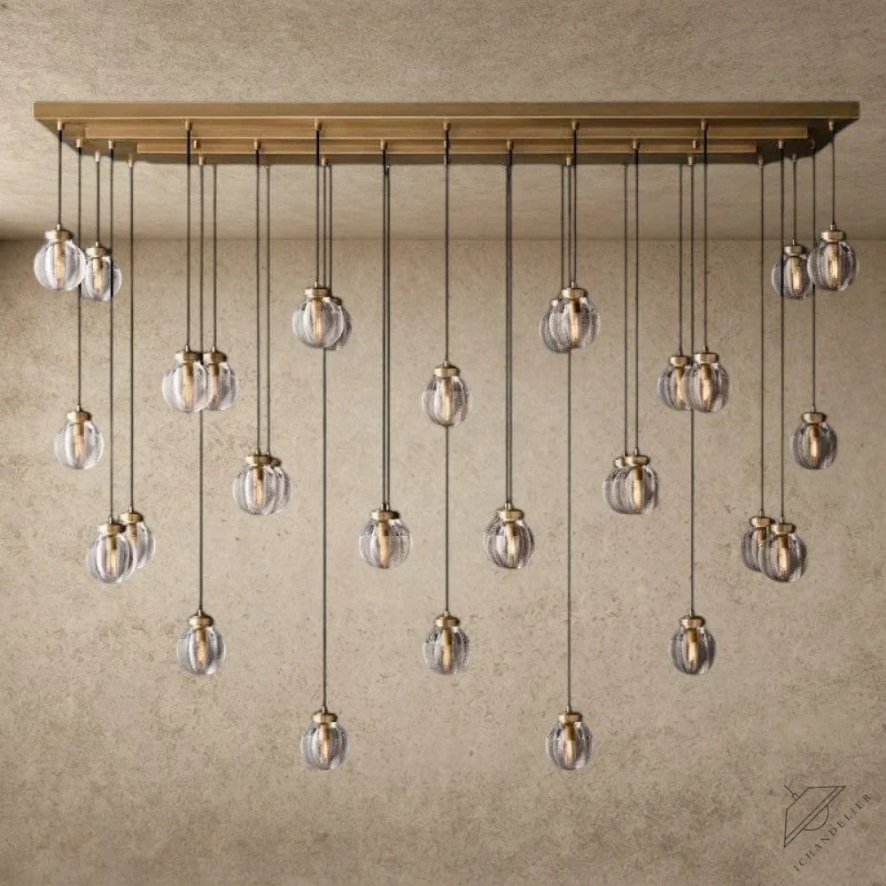 72" / Brass Pearl Rectangular Chandelier 36", 54", 72"