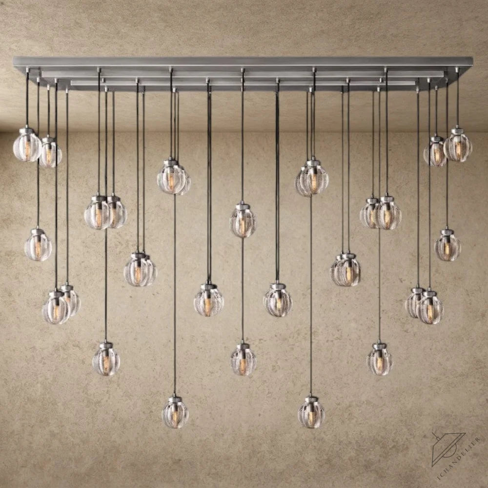72" / Nickle Pearl Rectangular Chandelier 36", 54", 72"