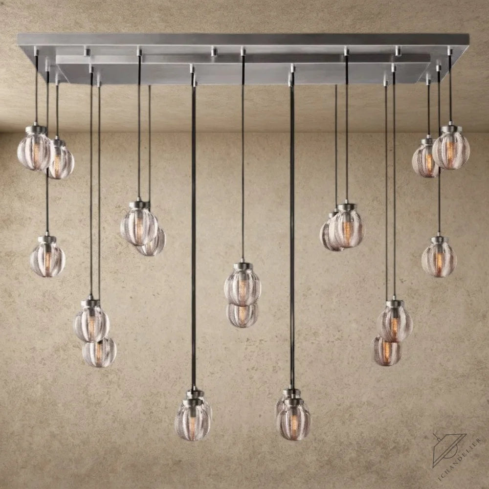 54" / Nickle Pearl Rectangular Chandelier 36", 54", 72"