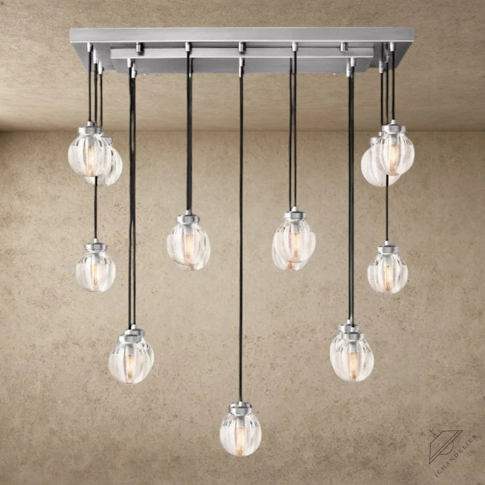 36" / Nickle Pearl Rectangular Chandelier 36", 54", 72"